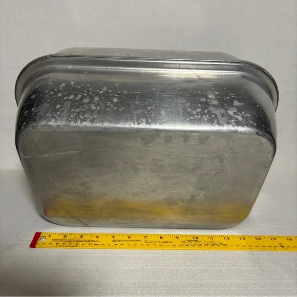 VTG WEAR-EVER Aluminum #325 USA LG Vented Deep Roasting Pan with Lid Handles EUC - Picture 11 of 15